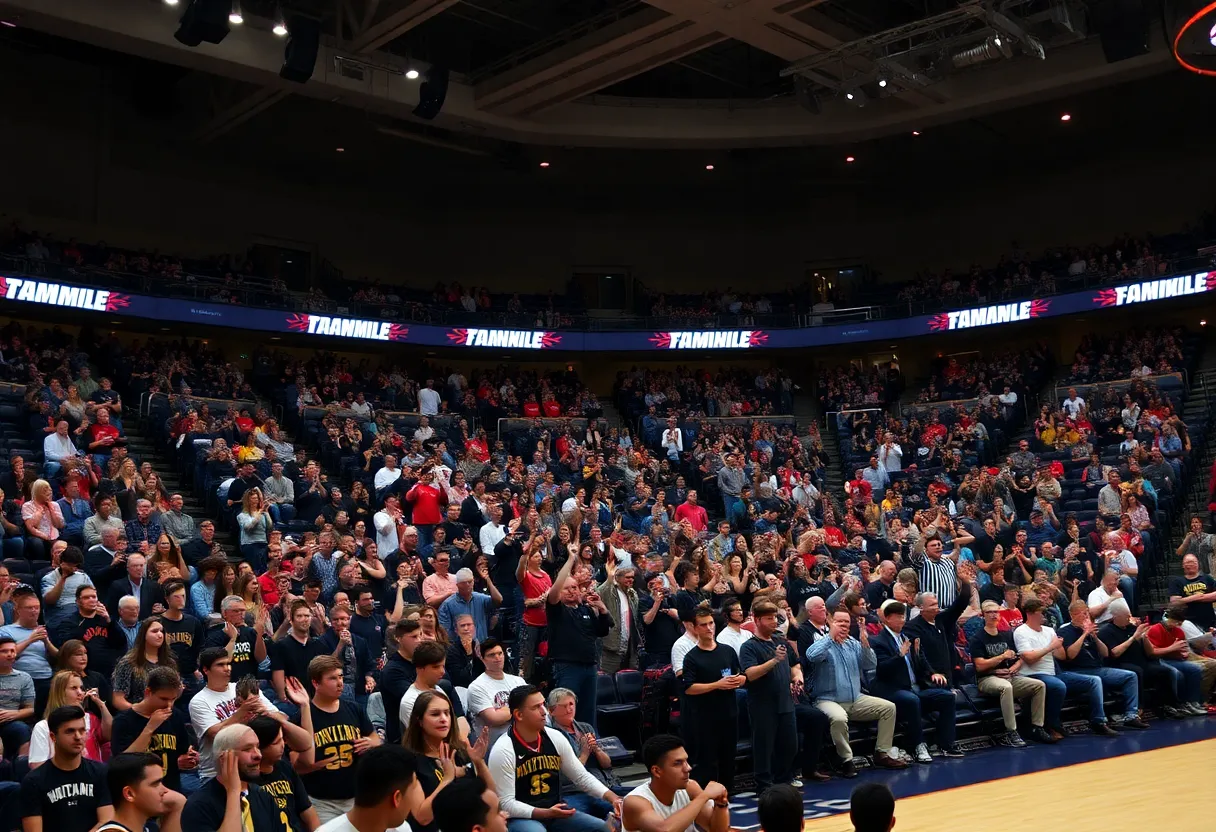 Fans cheer for the Las Vegas Aces during their victory
