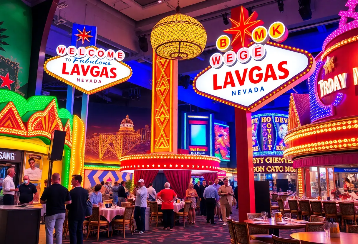 A collage representing the vibrant arts and entertainment events in Las Vegas.