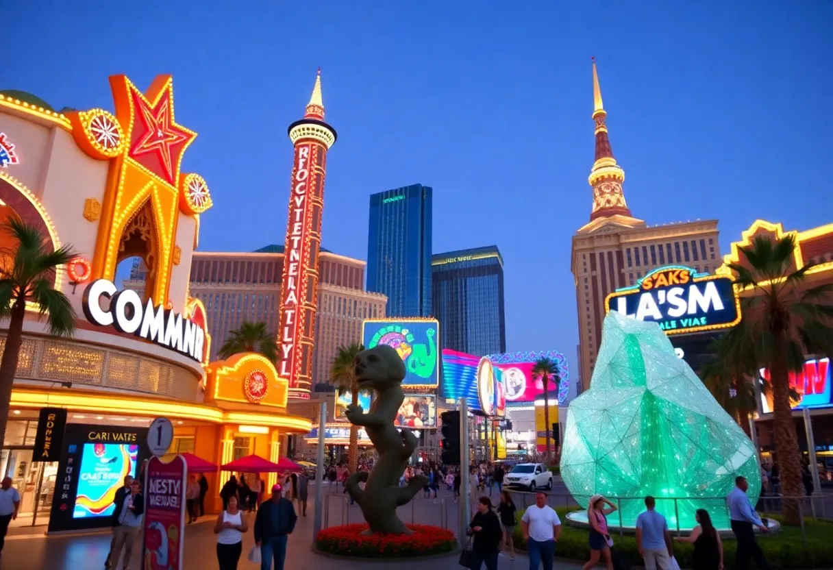 A colorful representation of new attractions in Las Vegas.
