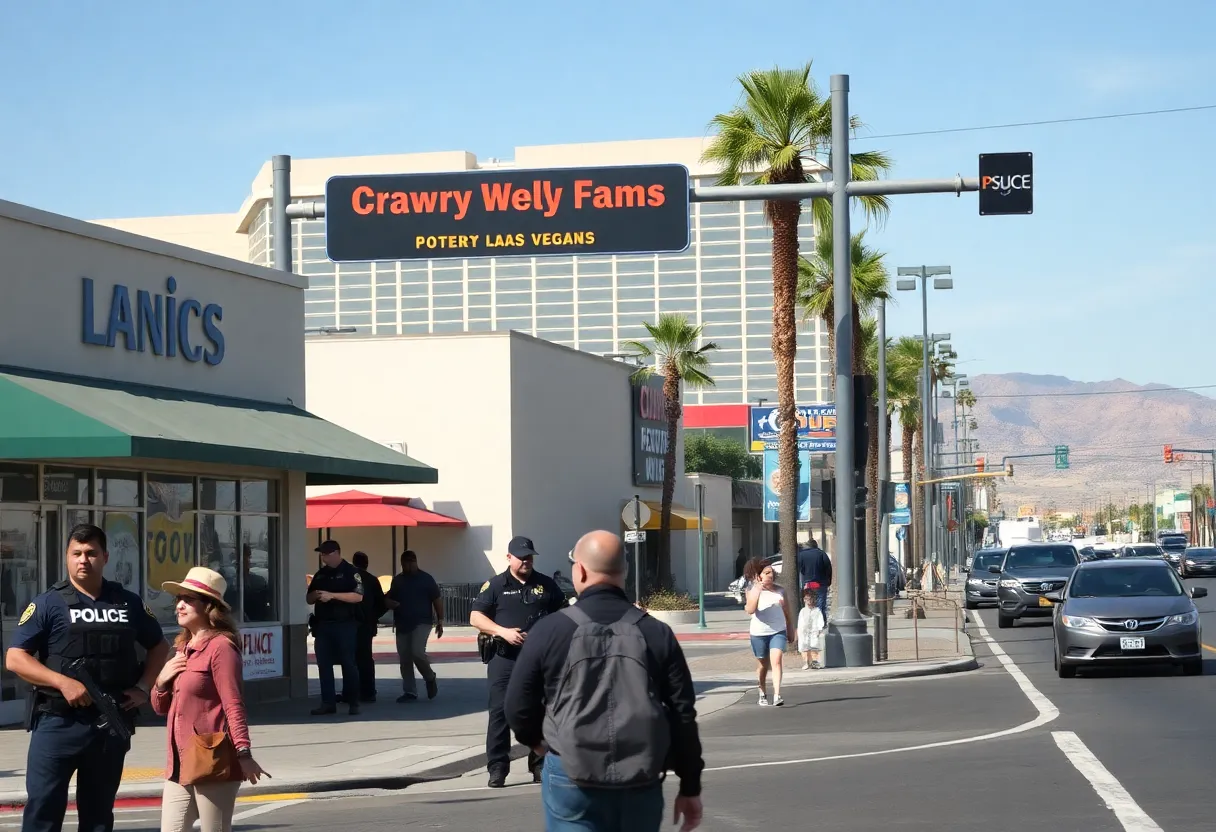 Local business in Las Vegas with police presence