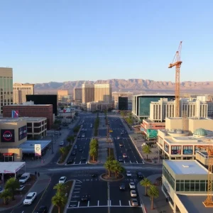Las Vegas cityscape with multiple events and activities