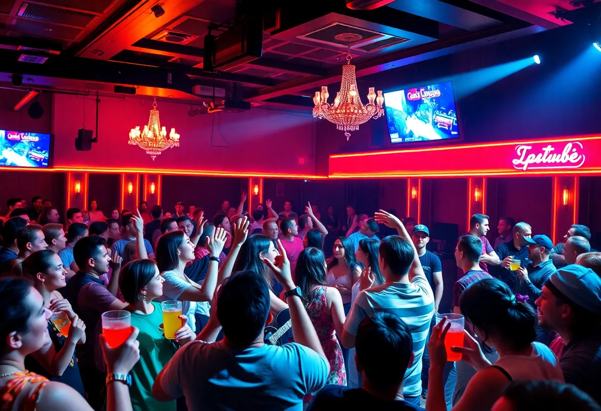 Interior of a comedy club in Las Vegas filled with laughter and joy