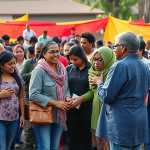 People engaging in community support activities for recovery.