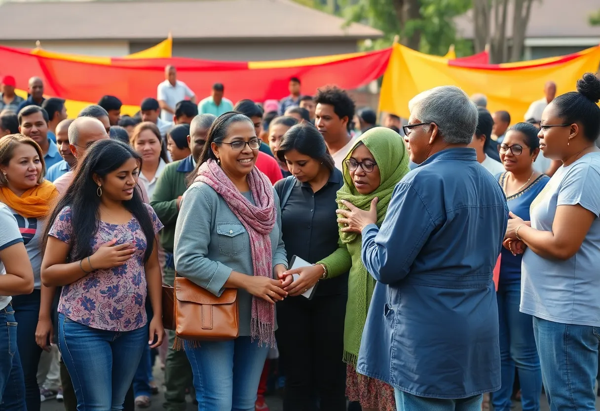 People engaging in community support activities for recovery.