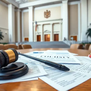 Exterior view of a Las Vegas courthouse symbolizing legal issues in healthcare.
