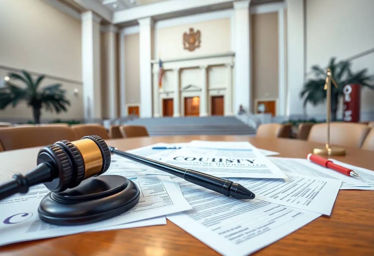Exterior view of a Las Vegas courthouse symbolizing legal issues in healthcare.