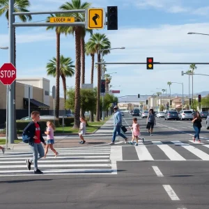 Crosswalk near Sunrise Acres Elementary and Roy Martin Middle School in Las Vegas