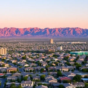 Panoramic view of housing developments in Las Vegas Valley