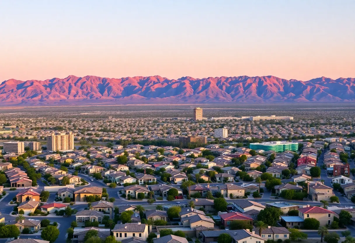 Panoramic view of housing developments in Las Vegas Valley