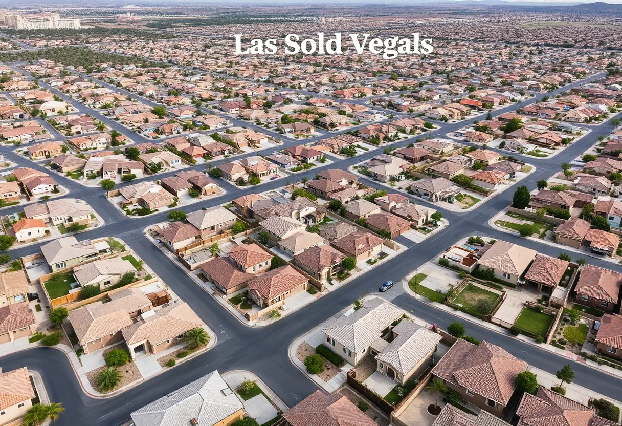 Aerial view of various homes in Las Vegas indicating housing market trends.