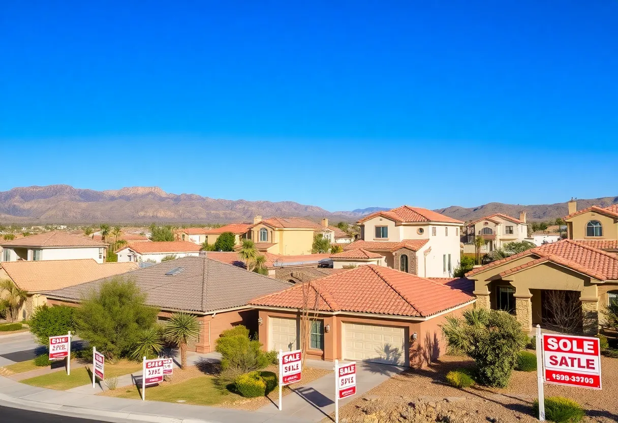 Houses for sale in Las Vegas showing diverse architectural styles.
