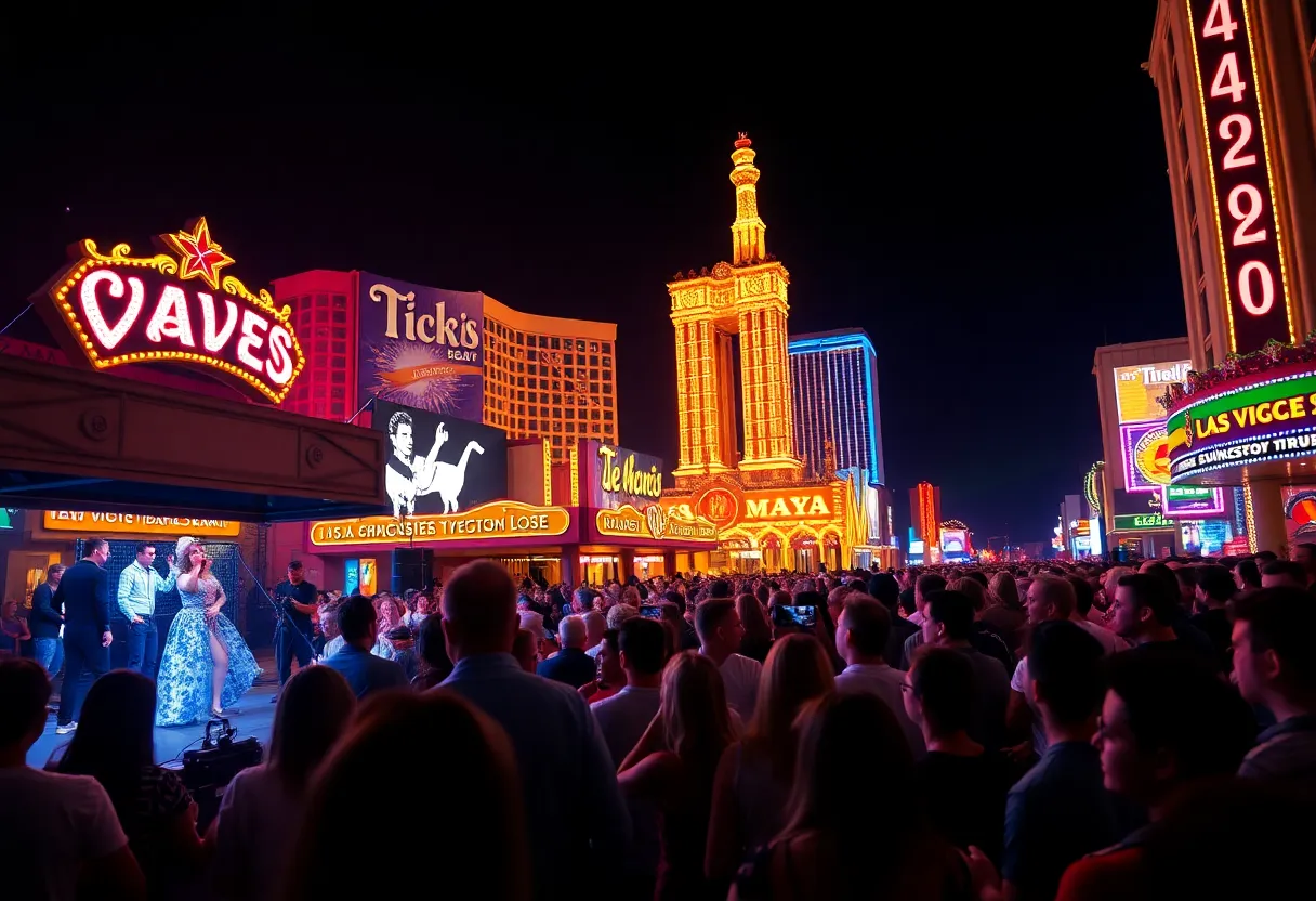 Crowd enjoying a live influencer event in Las Vegas