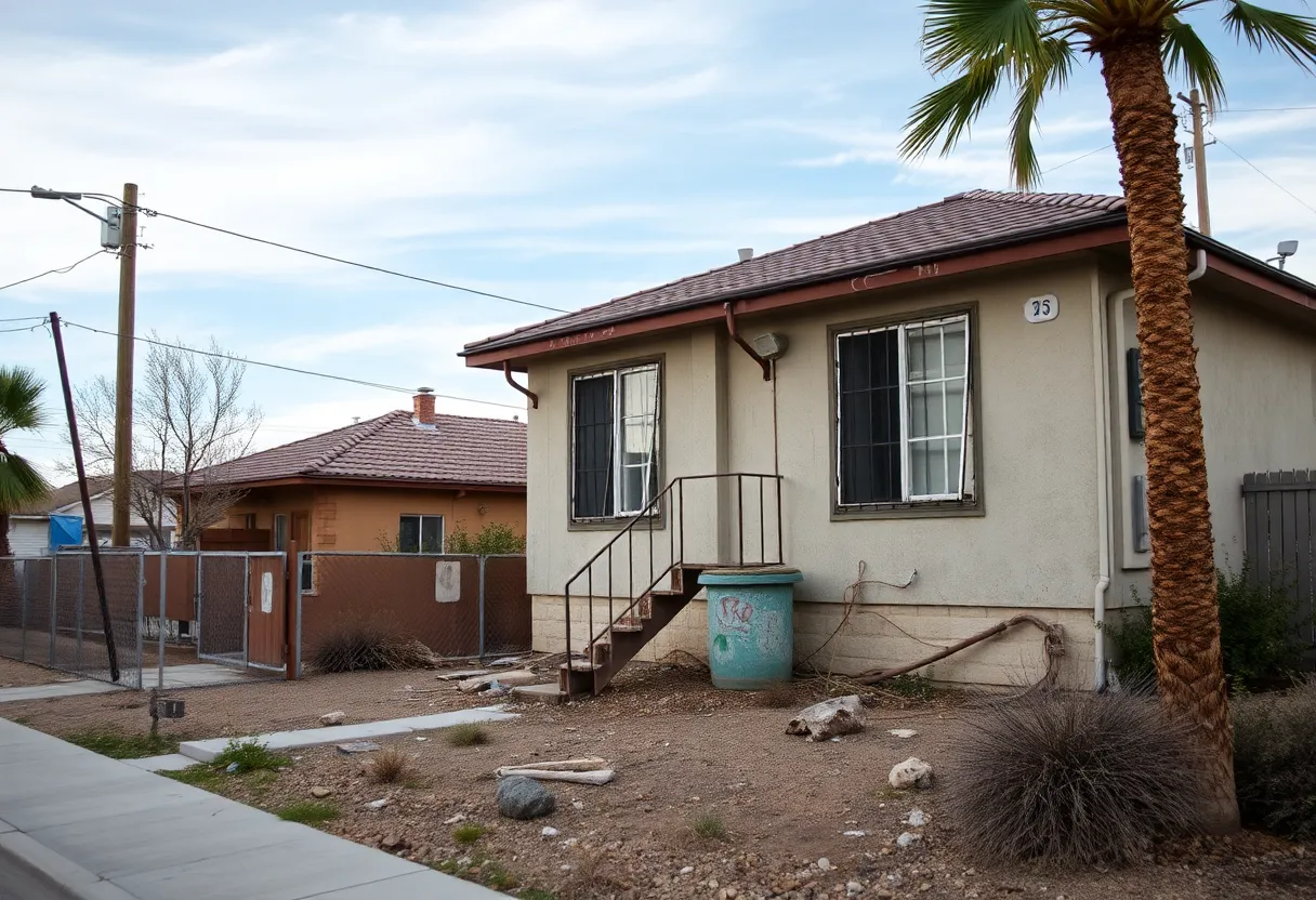 Deteriorating residential property in a Las Vegas neighborhood