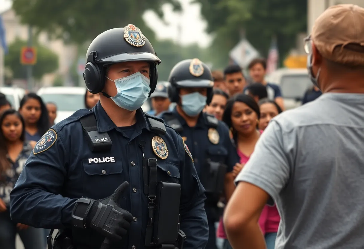 Police officers responding to a scene in Las Vegas