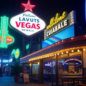 View of closed restaurants and bars in Las Vegas