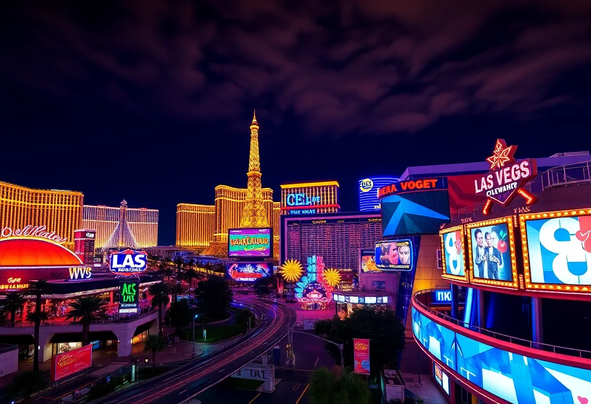 Las Vegas skyline highlighting entertainment and events
