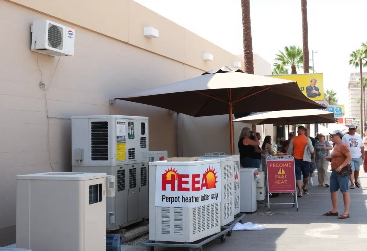 People in Las Vegas seeking shade during extreme summer heat