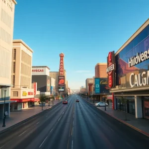 Empty Las Vegas Strip reflecting a decline in tourism