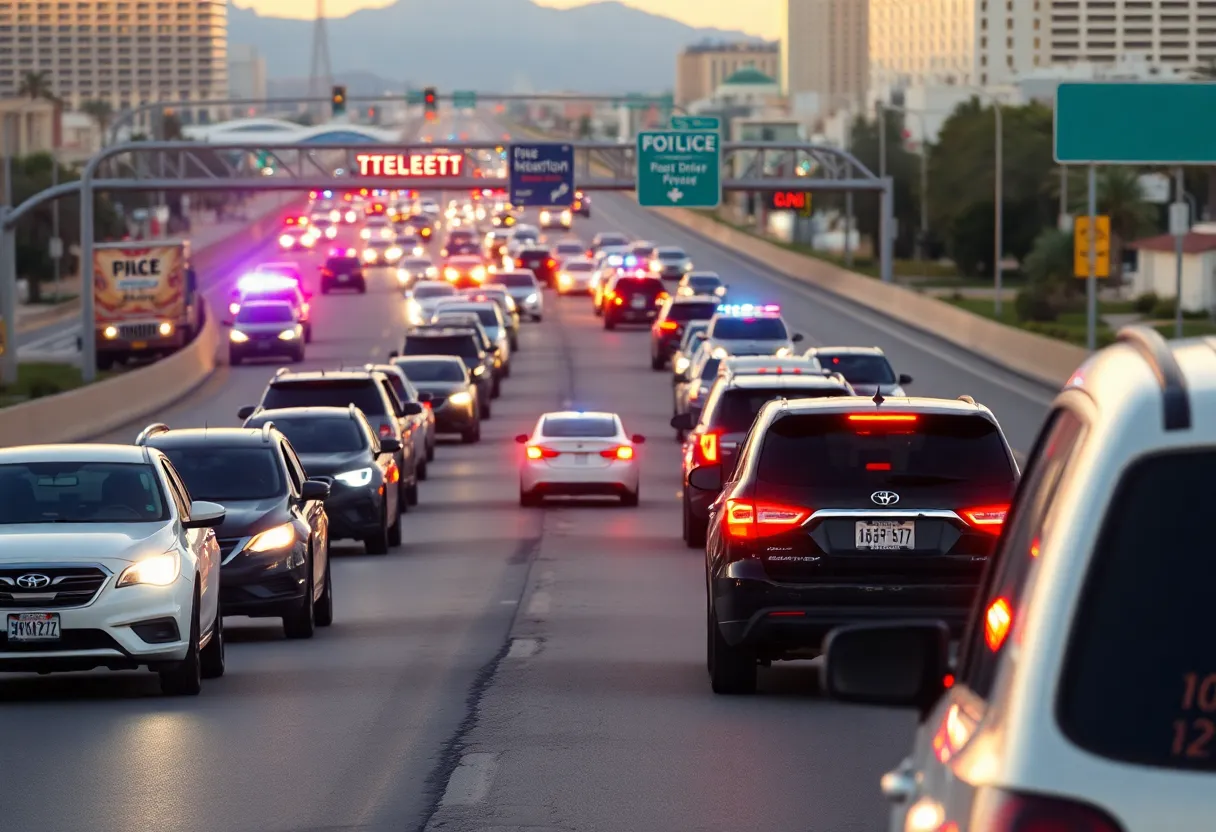 Traffic delay on I-15 in Las Vegas due to police activity