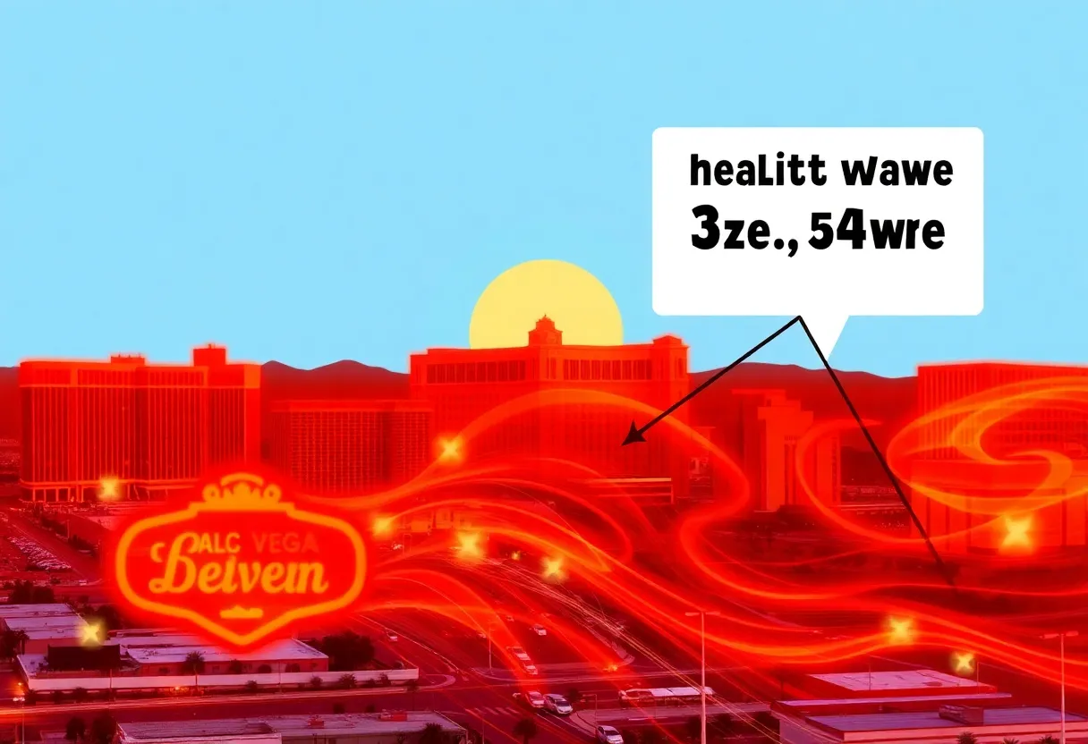 Las Vegas skyline during a heat wave