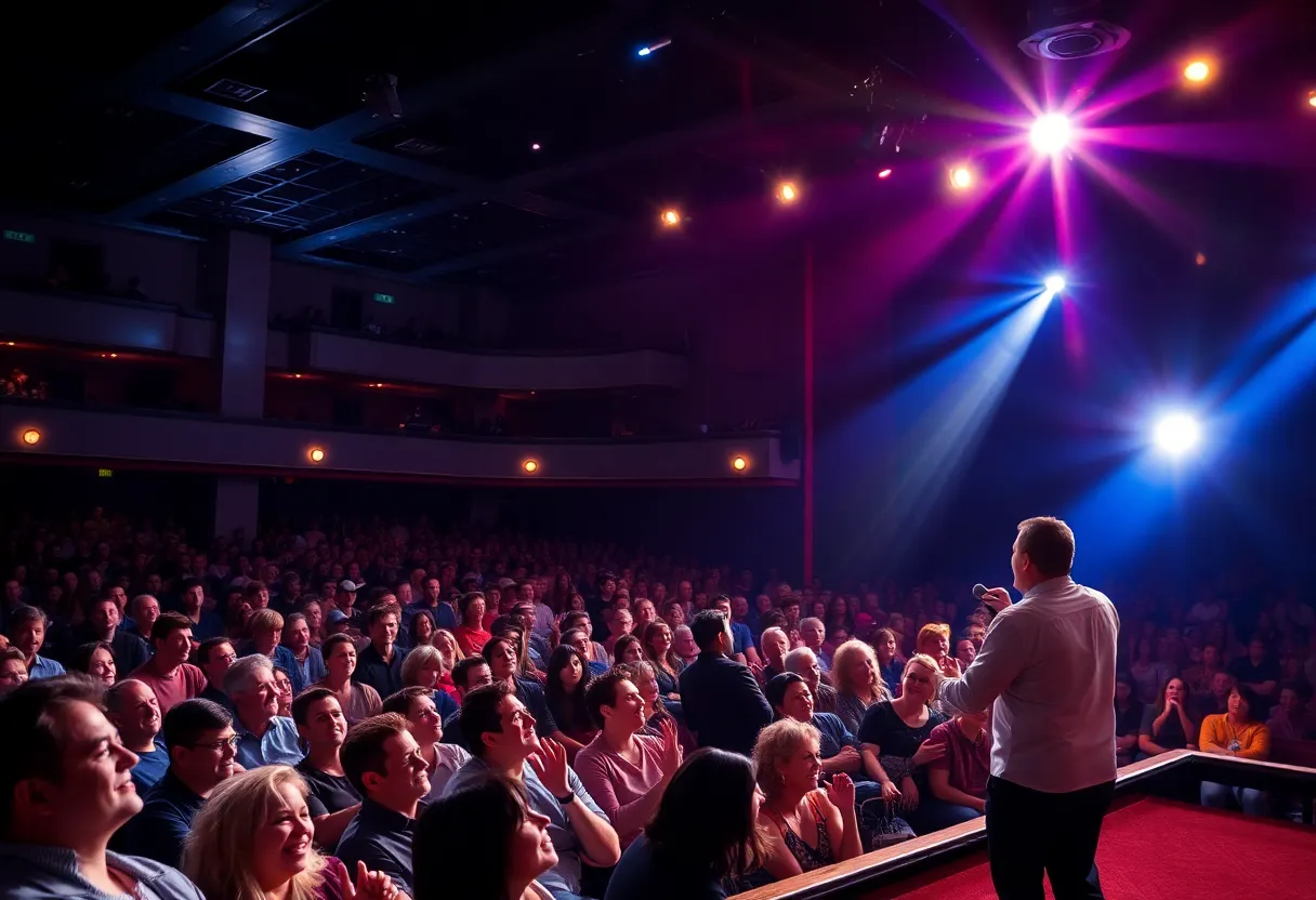 Audience enjoying a comedy show at the theater