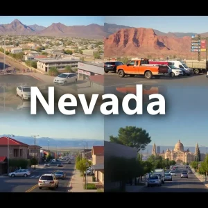 A collage depicting the diverse lifestyle and challenges of living in Nevada.