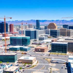 Skyline of North Las Vegas with construction work underway