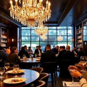 Diners enjoying the bar menu at ONE Steakhouse in Las Vegas