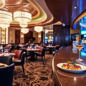 Dining area in Palms Casino Resort with gourmet food presentation