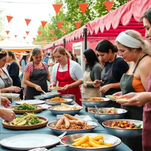 Women chefs and artisans showcasing food at Picnic in the Alley.