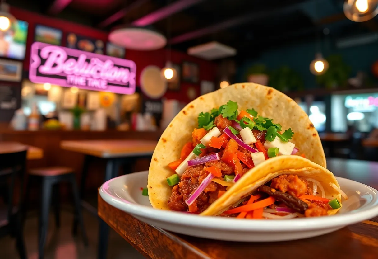 A colorful taco dish representing Pinches Tacos' culinary legacy.