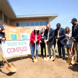 Groundbreaking ceremony for the Shaquille O'Neal Youth Complex with community leaders and students