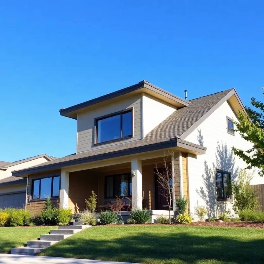 A single-family rental home with sustainable design