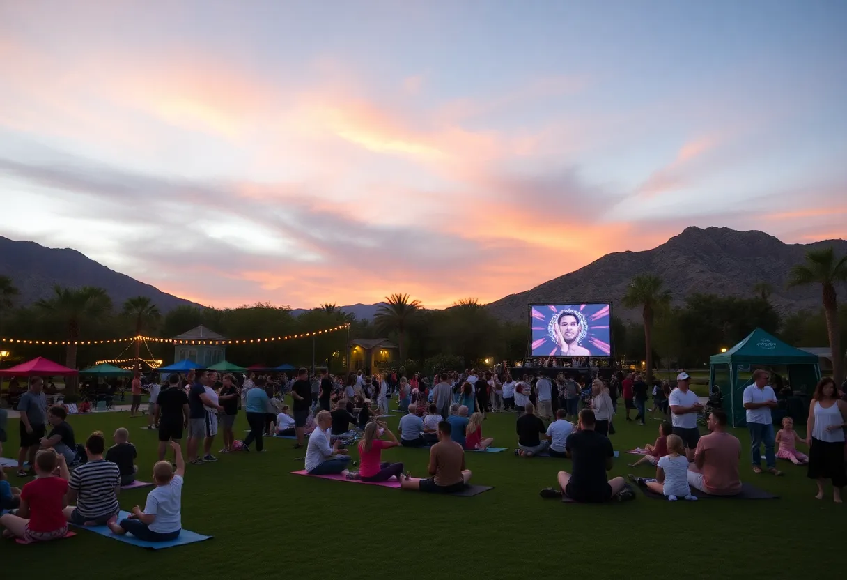 Families enjoying free activities in Southern Nevada park