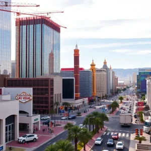 Cityscape of Las Vegas representing economic development and resilience.