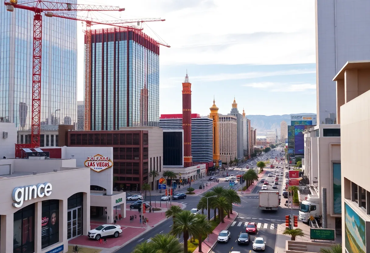 Cityscape of Las Vegas representing economic development and resilience.