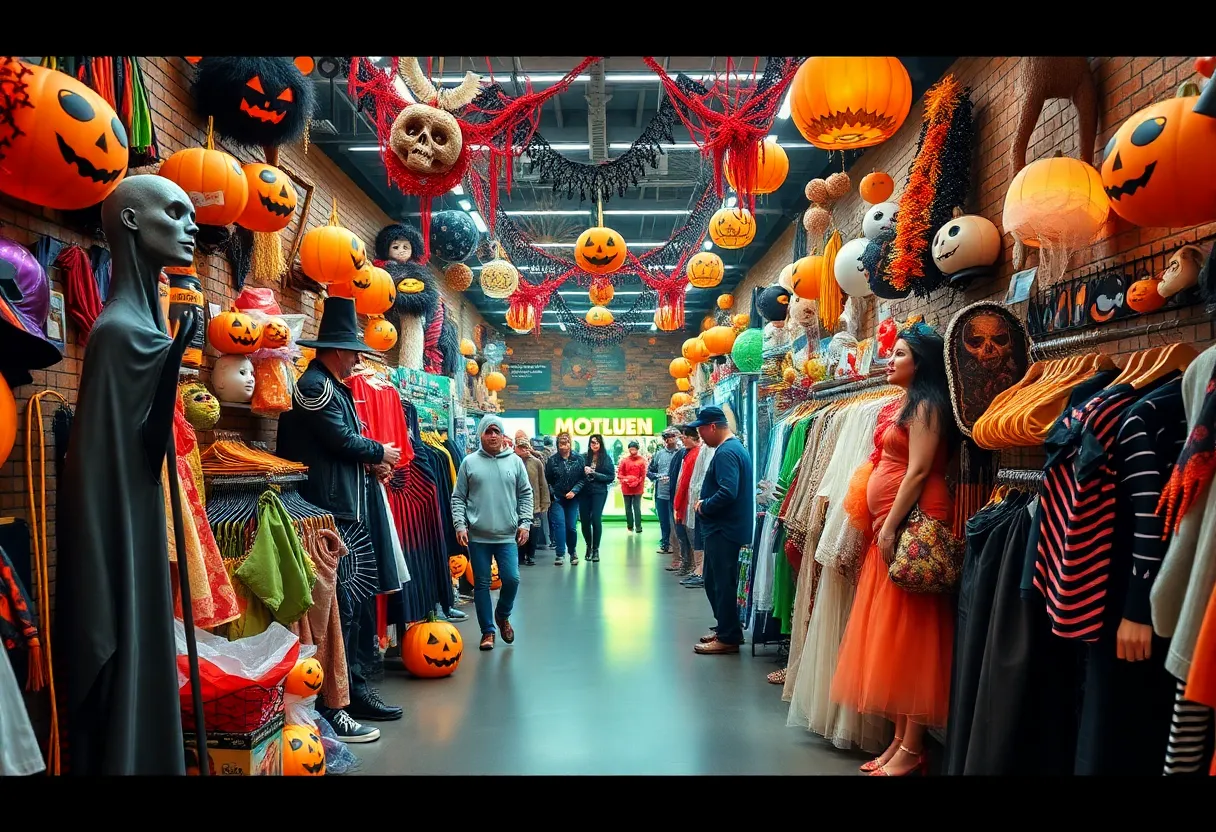 New Spirit Halloween store filled with Halloween decorations and costumes