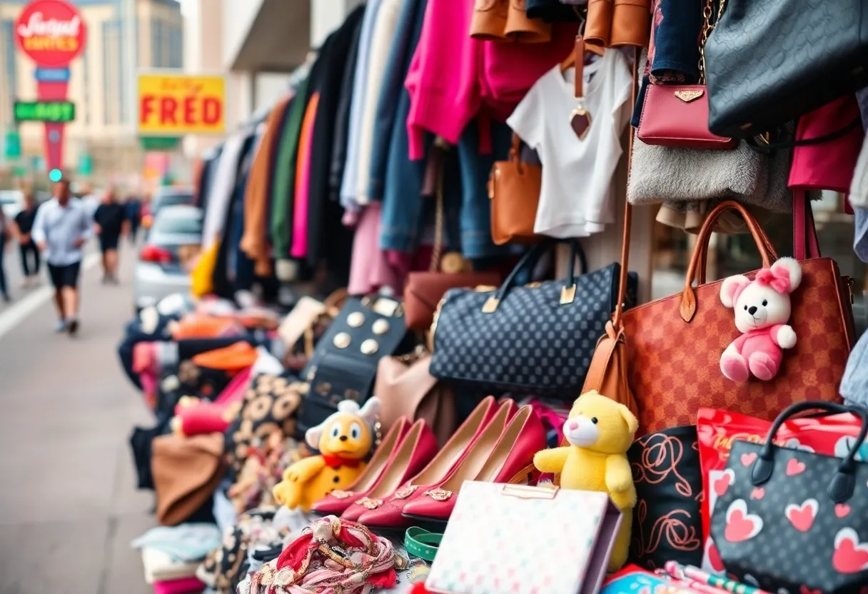 Assorted stolen items at a swap meet in Las Vegas
