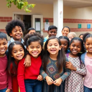Students enjoying a safe school environment