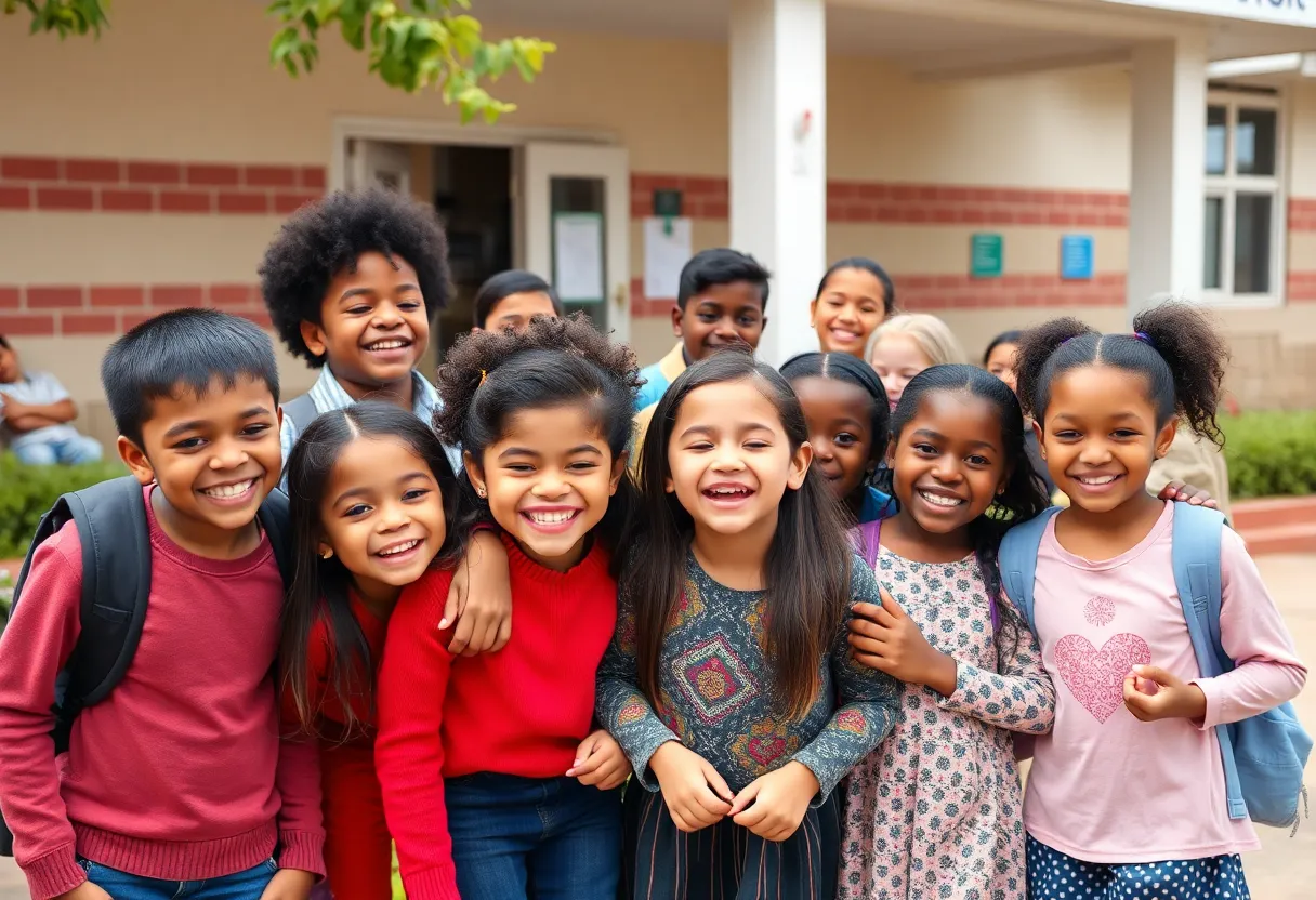 Students enjoying a safe school environment