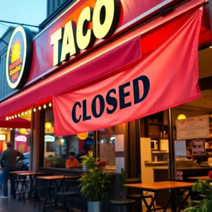 Closed storefront of Tacos El Gordo during renovations