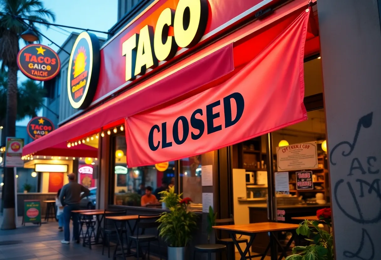 Closed storefront of Tacos El Gordo during renovations