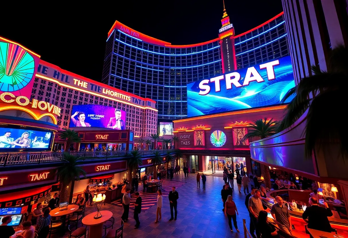 The STRAT Hotel, Las Vegas at night