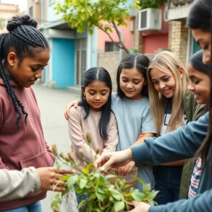 Youth working on a community service project in Las Vegas