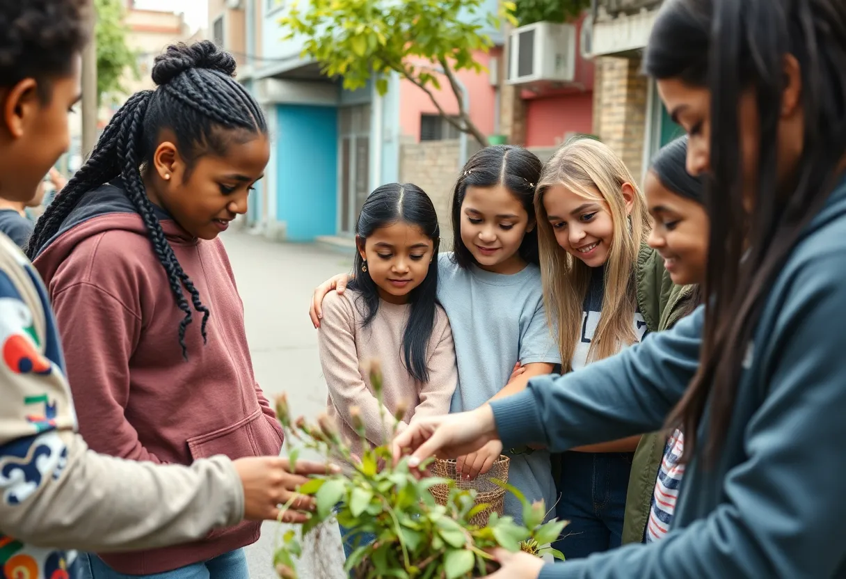 Youth working on a community service project in Las Vegas
