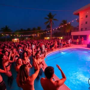 Crowd enjoying Zedd's live performance at Tao Beach