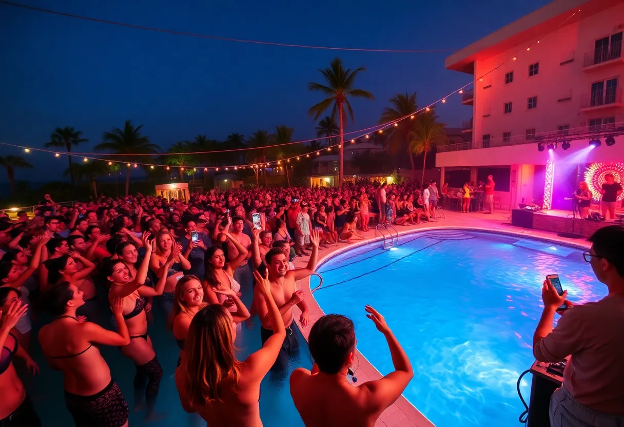 Crowd enjoying Zedd's live performance at Tao Beach