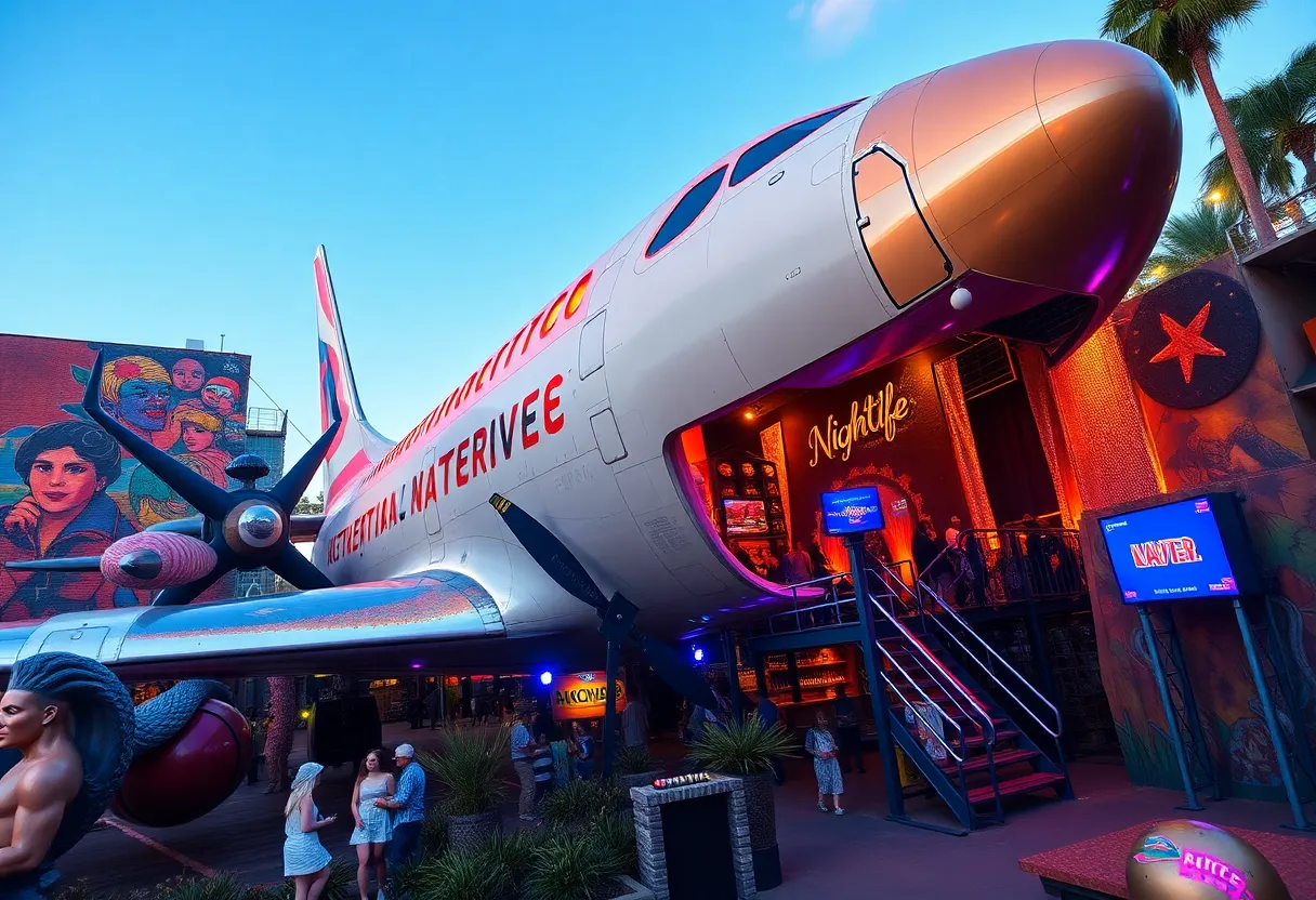 AREA15 expansion with vibrant nightlife venue and art installations