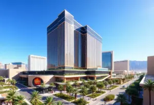Architectural rendering of Bally's Las Vegas mixed-use development
