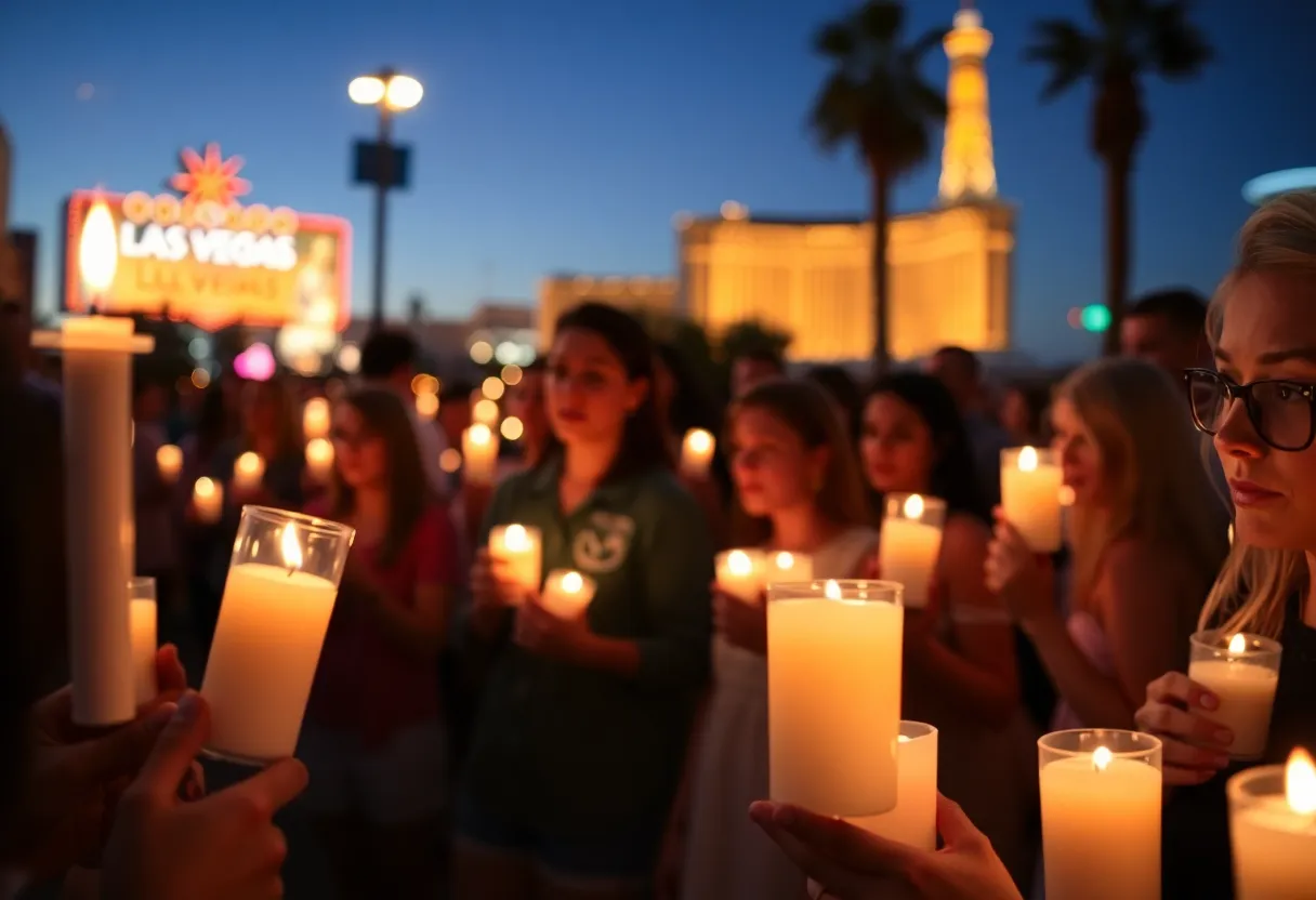 Community members at a candlelight vigil for a conservative activist